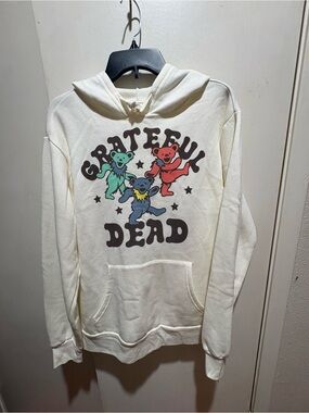 Grateful Dead Cream Crewneck Hoodie with Colorful Dancing Bears